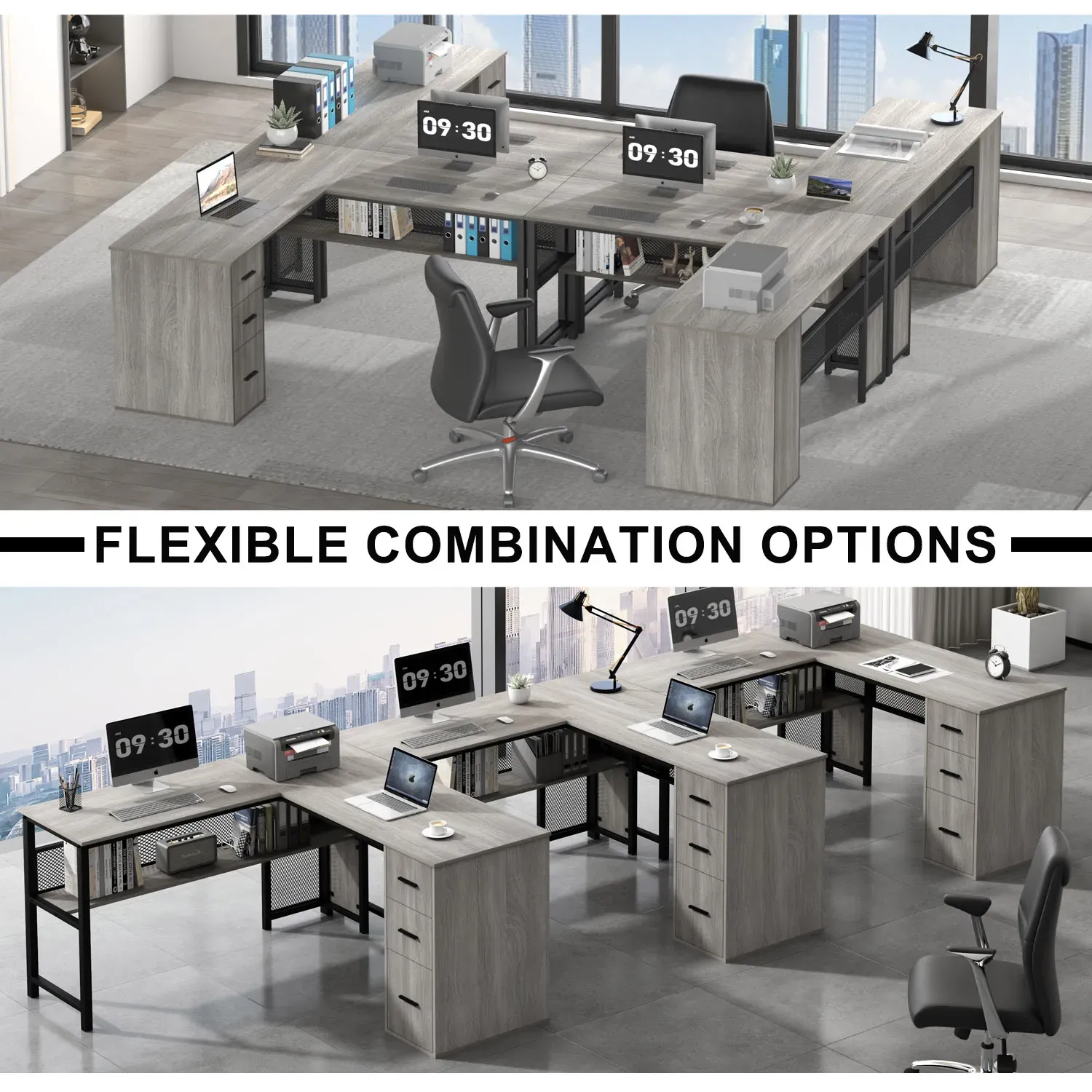 L hugis desk na may mga cabinets ng file, Light Grey Oak_05