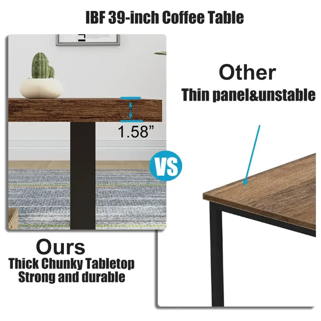 Industriële salontafel iRustiek bruine wooInchersetting Industrial Coffee Table in a modern living room setting