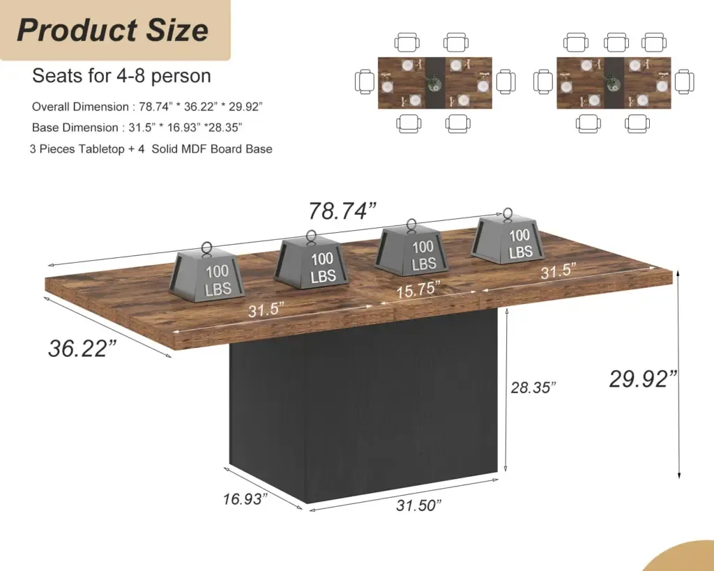 TebuloTebulo lodyeramoMalo OBUCKRY BRAD komanso Black Oak Toptrue Dining Table in a Modern Dining Room Setting