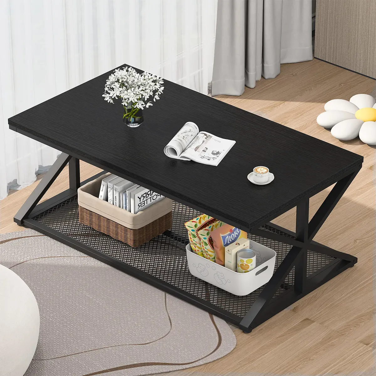 Sofabord med opbevaring, Sort eg, 47 Inch_07