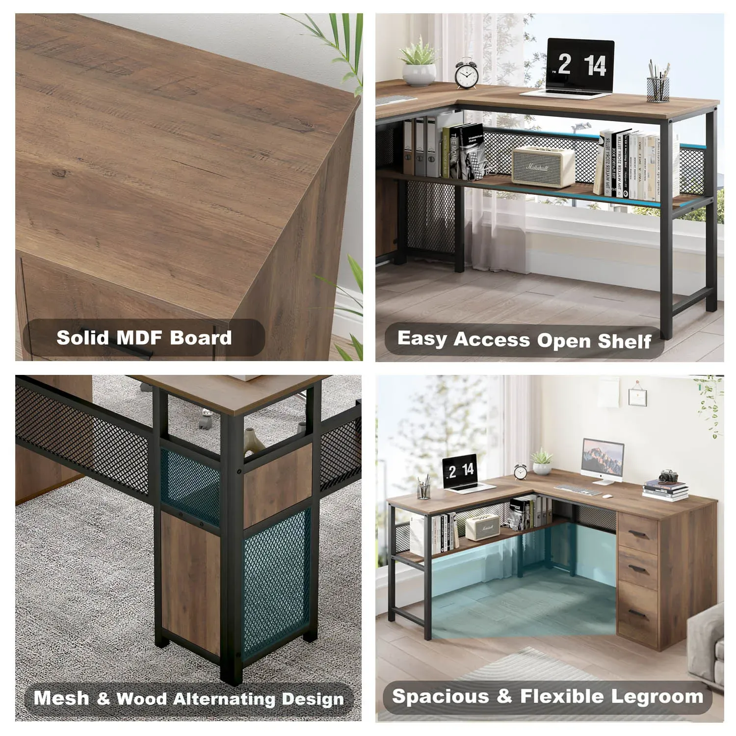 L hugis desk na may mga cabinets ng file, Rustic Oak_09