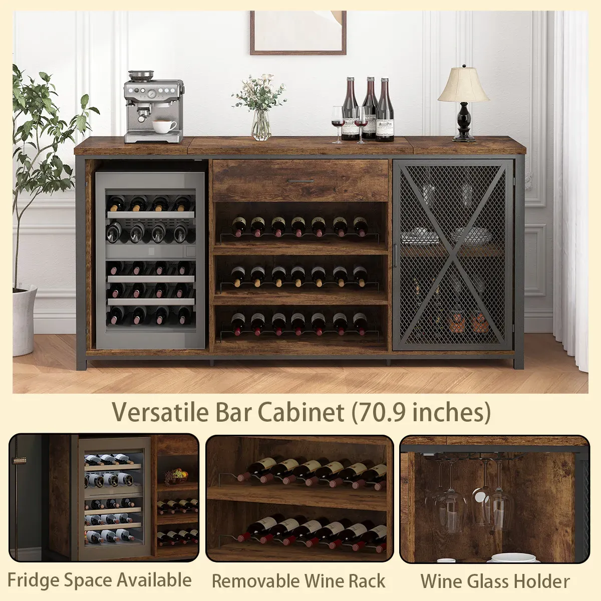 70.86†Gabinete vino yéetel u espacio nevera, Brown_ rústico_07