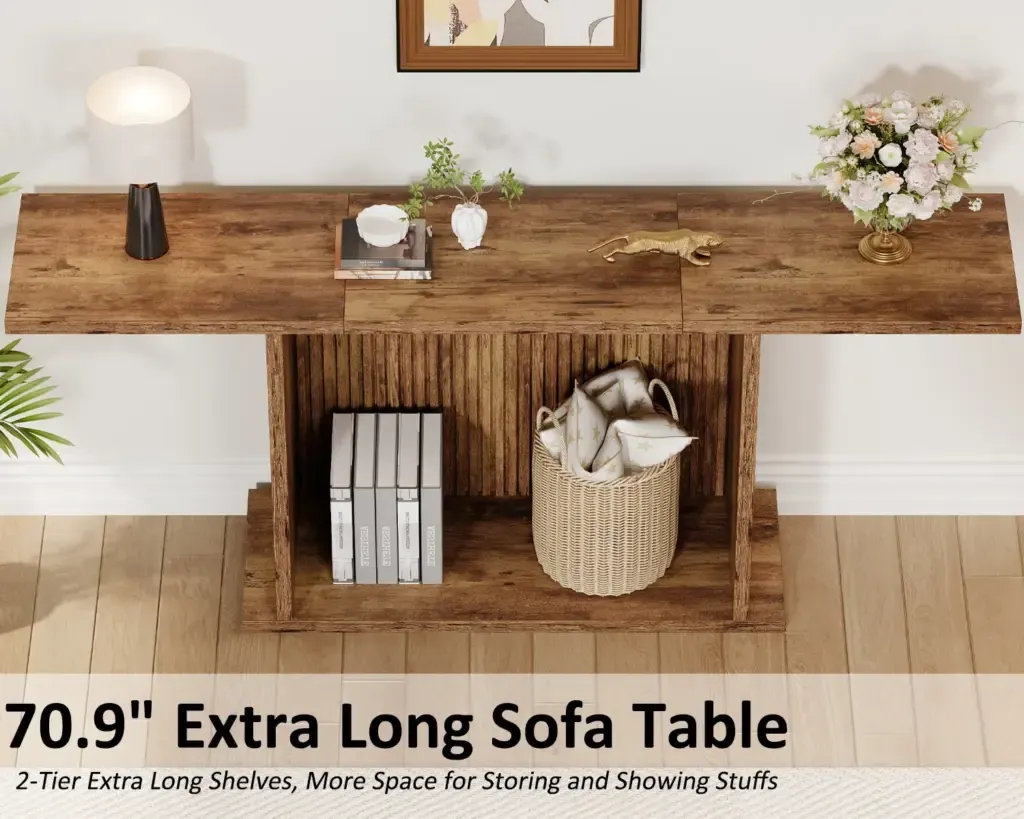 ໃàºàº•າຕະລາງ Inch consoleàສີນ້à»àº²àº•ານºªà»‰àº²àº‡ rustic à»àº¥àº°àºàº²àº™àºàºàºà»àºšàºš slatted Close-up of the rustic texture and slatted design