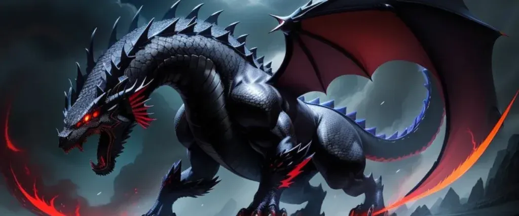 Black Dragon And Fire