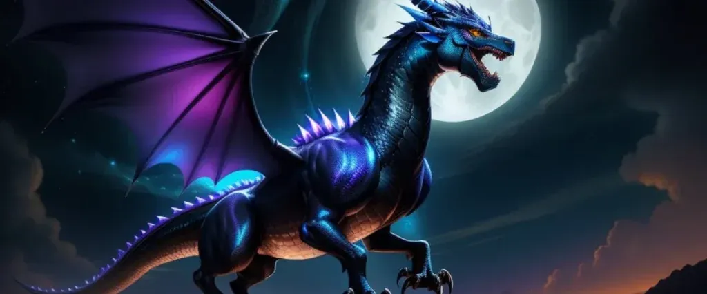 Black Dragon In Moonlight