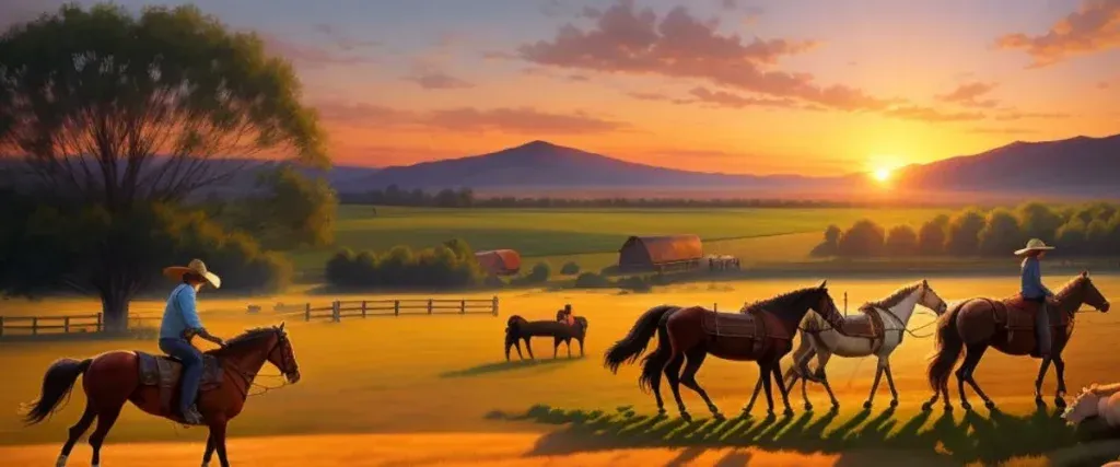 Cowboys At Sunset