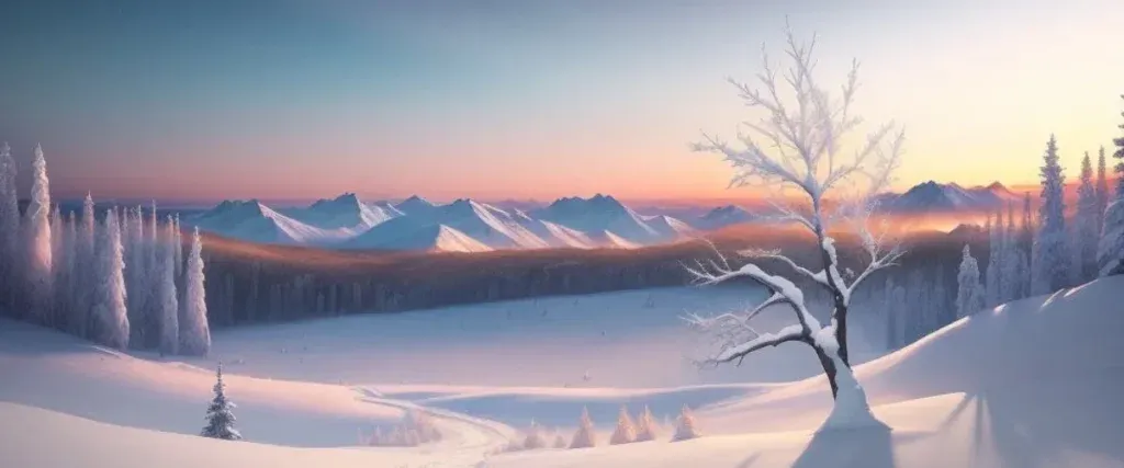 Tree In A Snowy Mountain