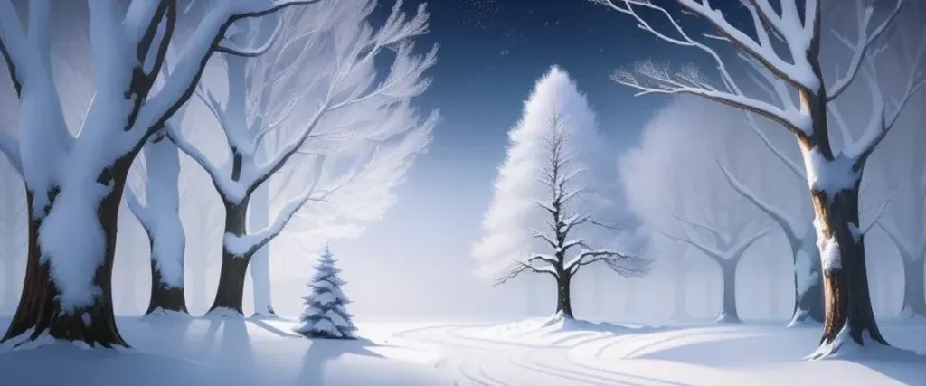 Trees In A Snowy Forest