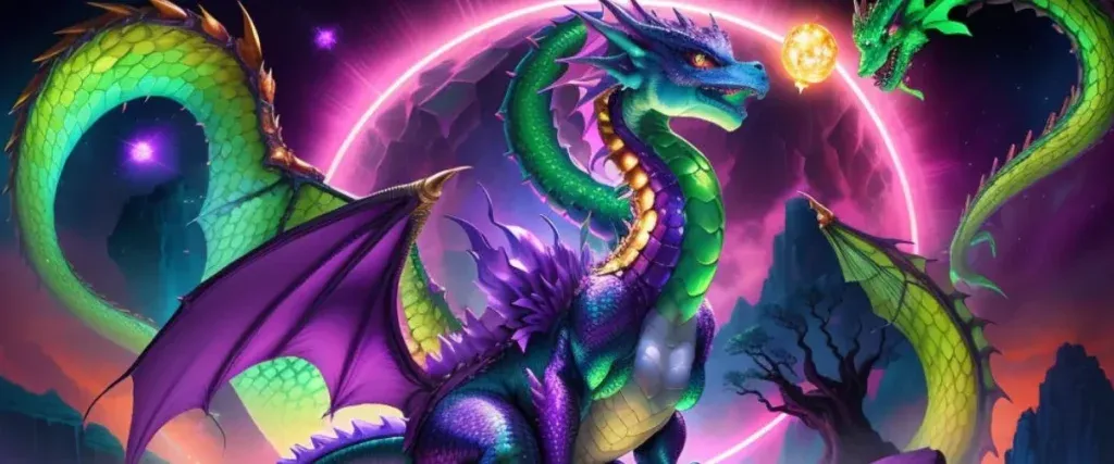 Purple And Green Female Dragon
