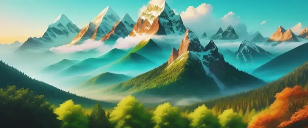 Steep mountains and a forest