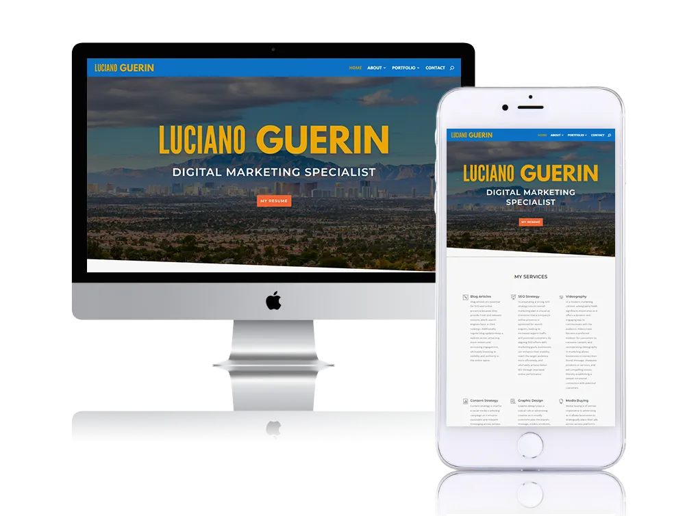 Luciano Guerin Website Screenshot Luciano Guerin Website Screenshot