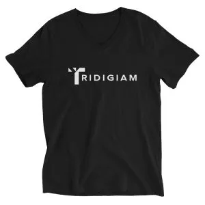 Unisex V Neck Tee Black Front