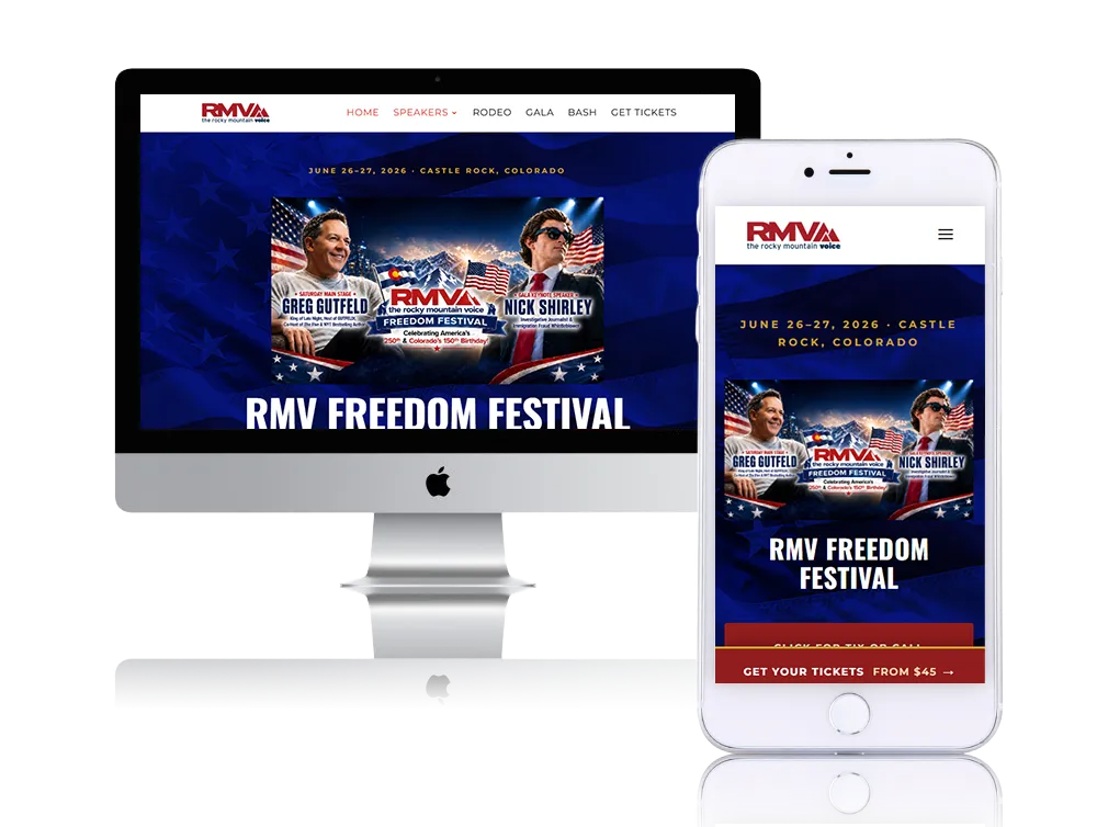 RMV Freedom Fest Website Preview RMV Freedom Festival political event website designed by Tridigiam