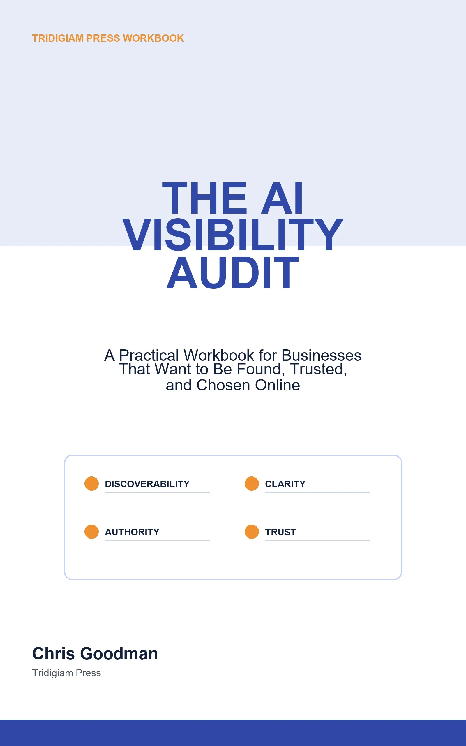 Cover of The AI Visibility Audit workbook by Chris Goodman