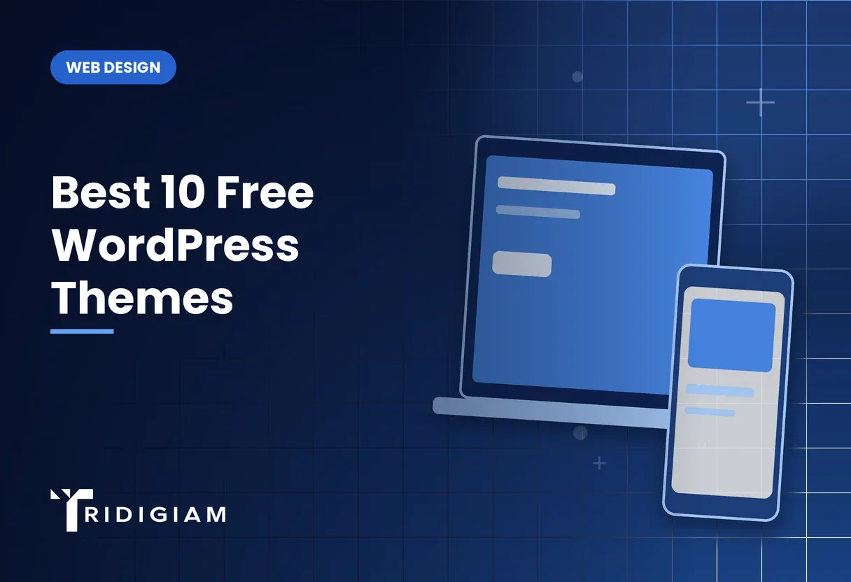 Best 10 Free WordPress Themes Laptop and phone showing a responsive website for Best 10 Free WordPress Themes