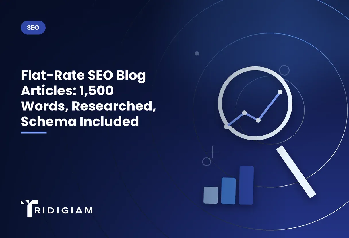 Flat-Rate SEO Blog Articles: 1,500 Words, Researched, Schema Included Magnifying glass over a rising ranking chart for Flat-Rate SEO Blog Articles: 1,500 Words, Researched, Schema Included
