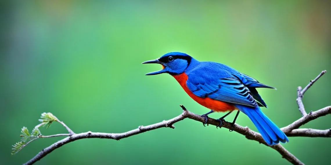 oiseau a le dos bleu