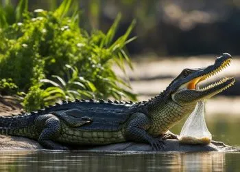 oiseau nettoie les dents du crocodile