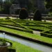 Mur couvert de lierre vert dans un jardin.