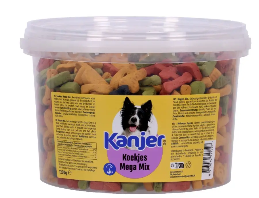 Kanjer hondenkoekjes Megamix emmer 1.2 kg