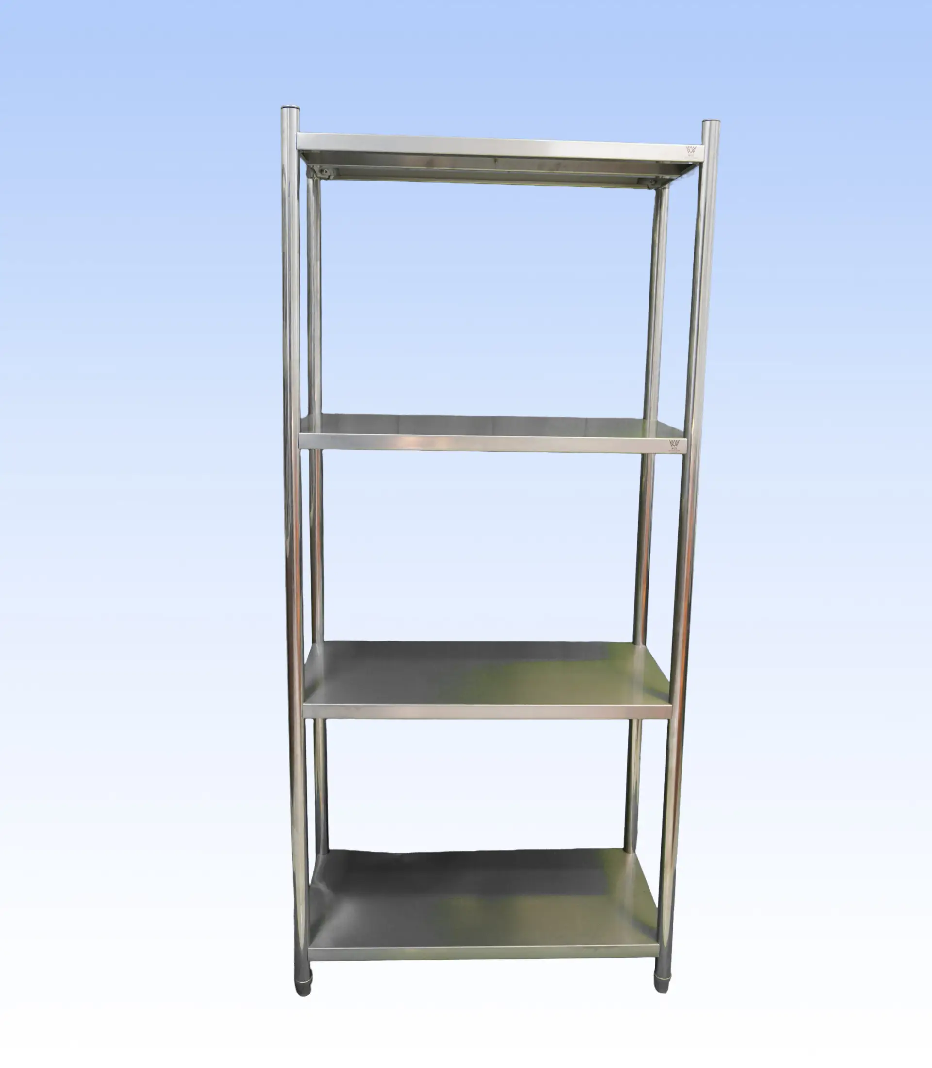 WCS-S030 304 stainless steel 4-tier adjustable shelving unit with 1.2mm plates and level feet