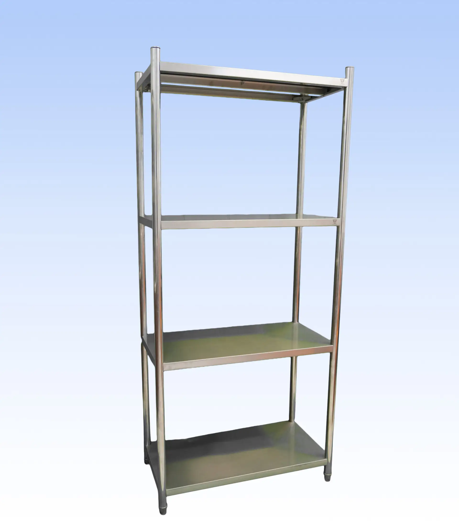 WCS-S030 304 stainless steel 4-tier adjustable shelving unit with 1.2mm plates and level feet