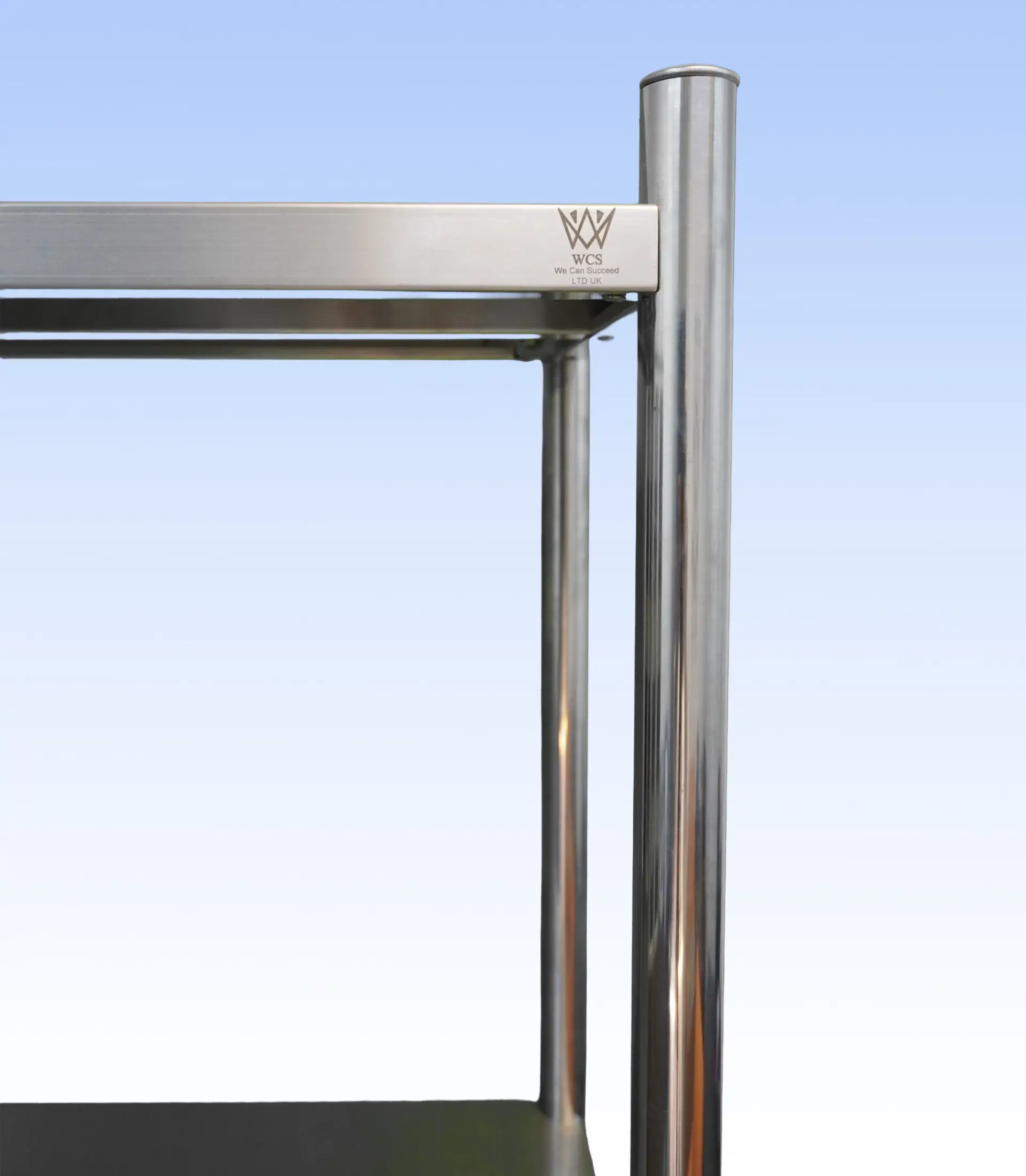 WCS-S030 304 stainless steel 4-tier adjustable shelving unit with 1.2mm plates and level feet