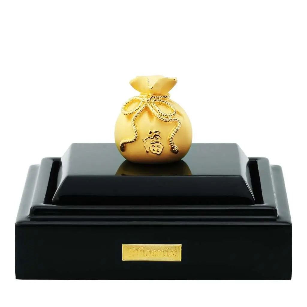 24K Gold Plated Statue Phoenix Metal Gold - Gold Bag