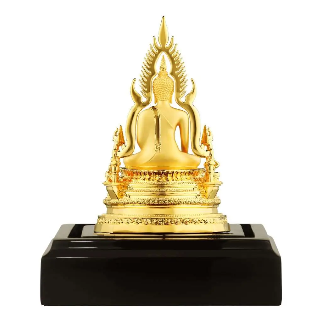 24K Gold Plated Statue Phoenix Metal Phra Budda Chinnarath (2 INCH Lap)