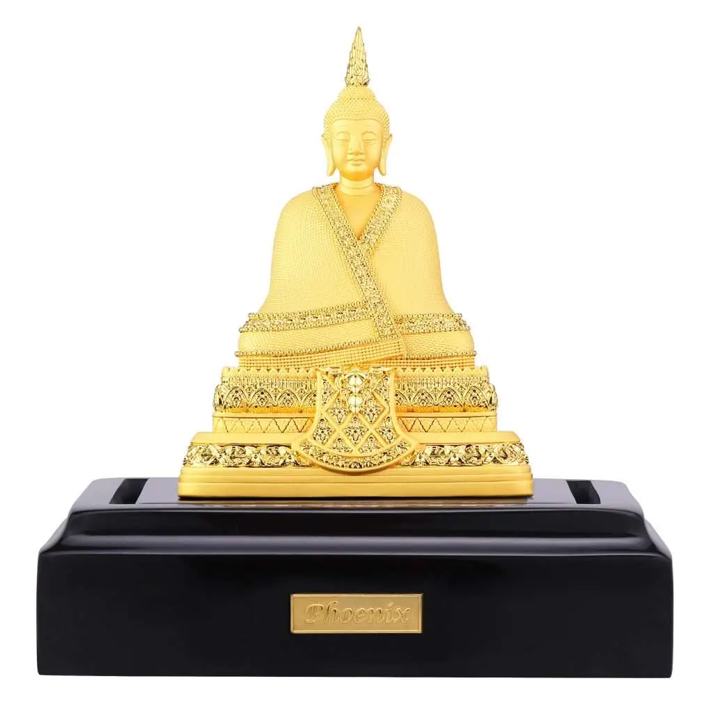 24K Gold Plated Statue Phoenix Metal Jade Buddha - Winter Uniform (2 INCH Lap)