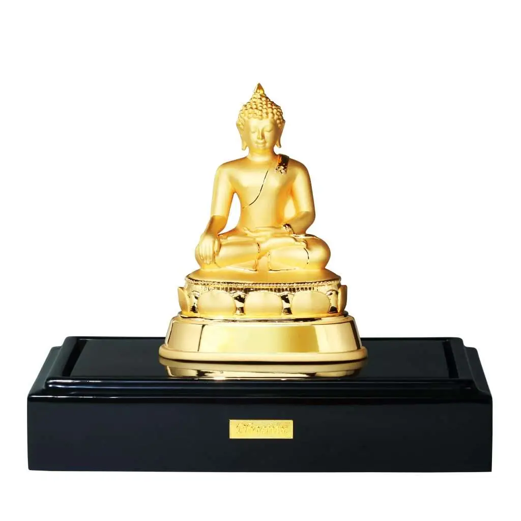 24K Gold Plated Statue Phoenix Metal Chiang Saen Buddha Image (3 INCH Lap)