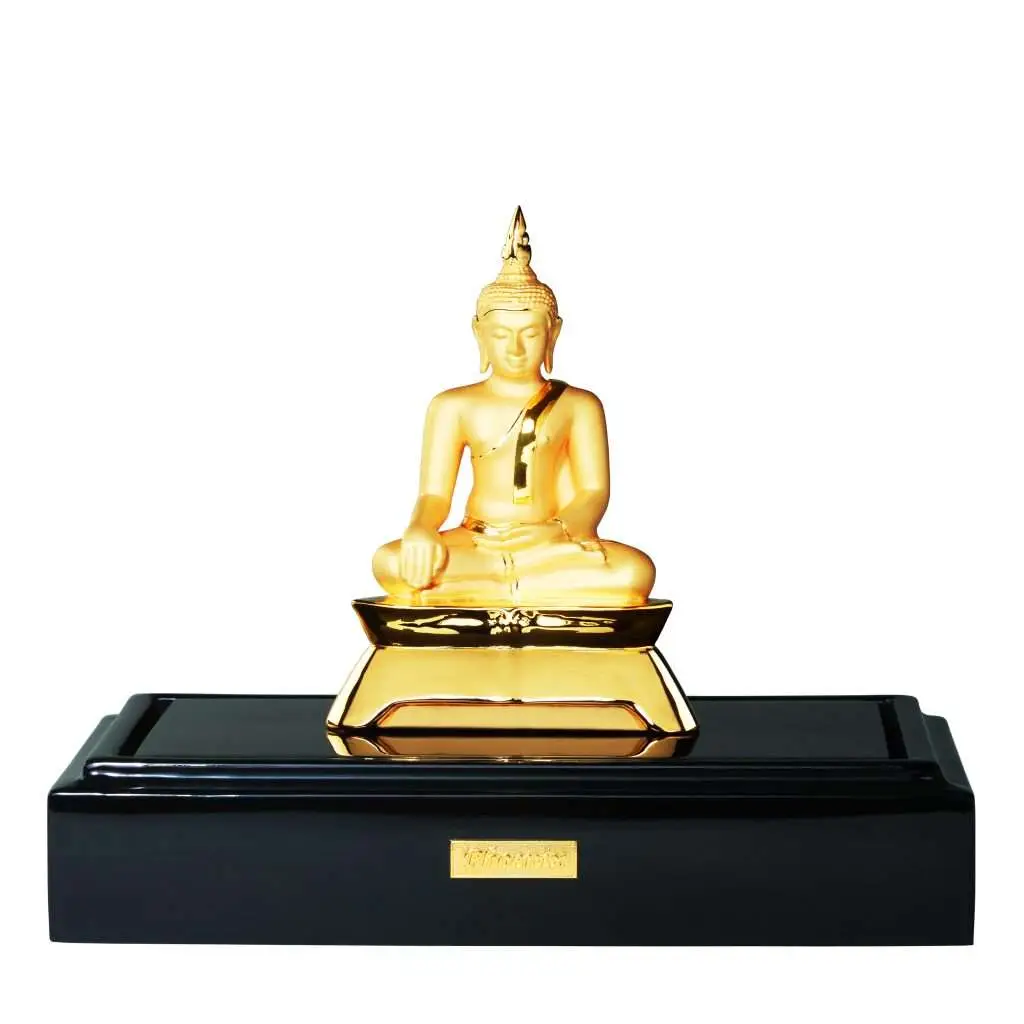 24K Gold Plated Statue Phoenix Metal U Thong Buddha Image (3 INCH Lap)
