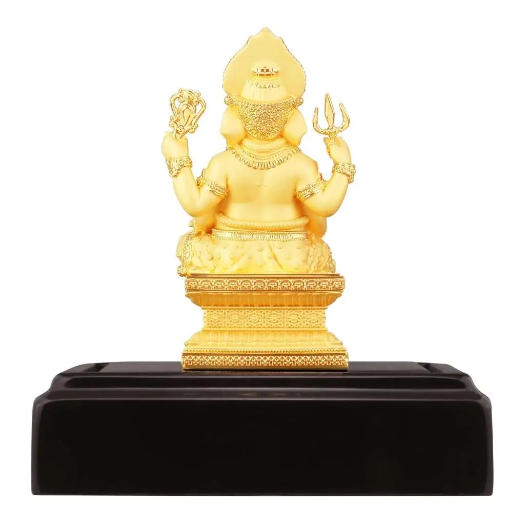 24K Gold Plated Statue Phoenix Metal Ganesha (14 CM Height)