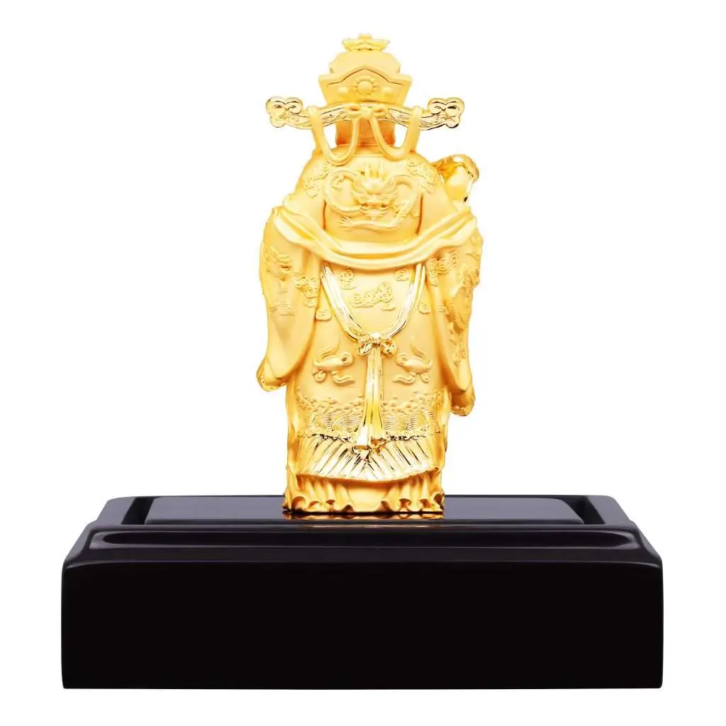24K Gold Plated Statue Phoenix Metal Caishen God of Wealth (15 CM Height)