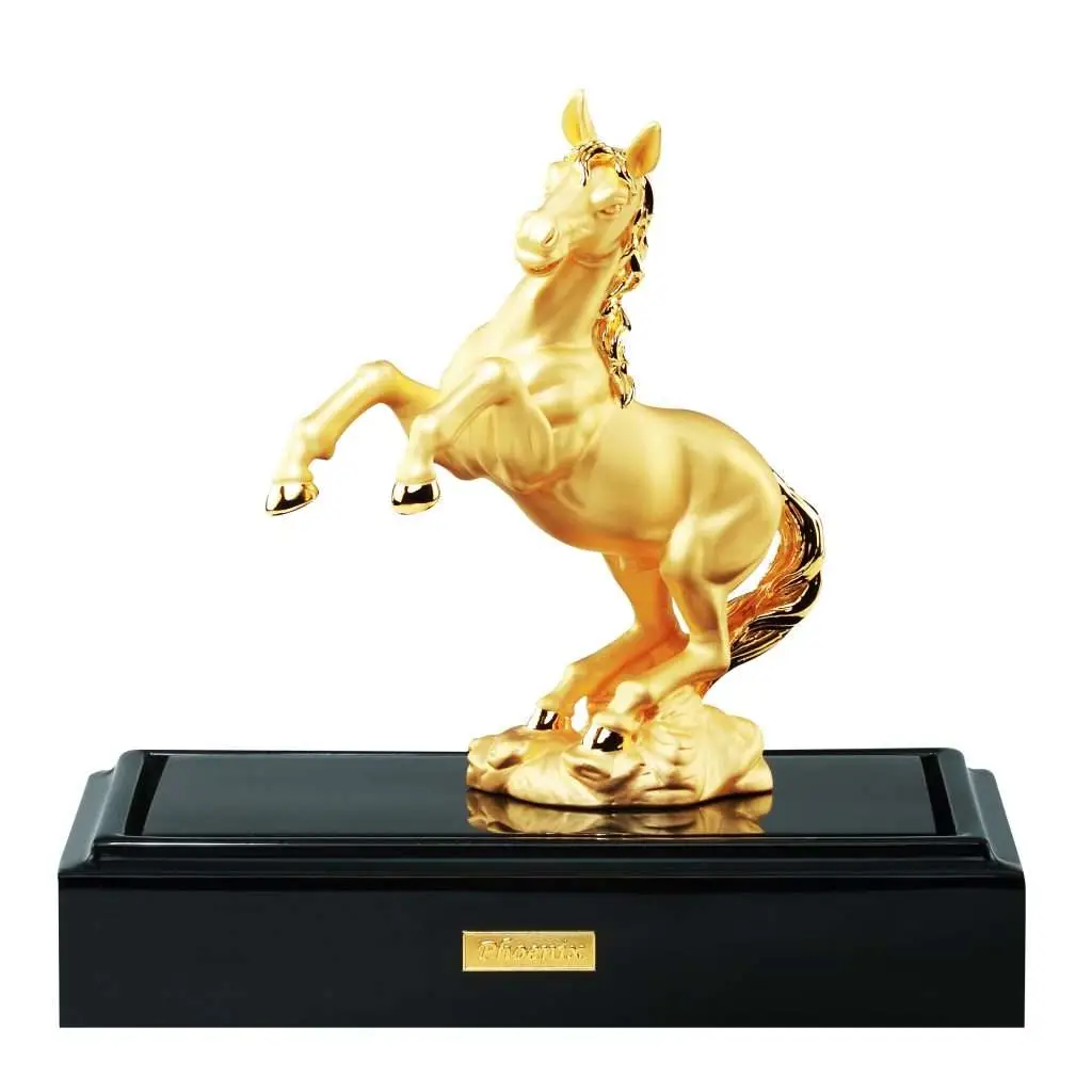 24K Gold Plated Statue Phoenix Metal Victory Horse