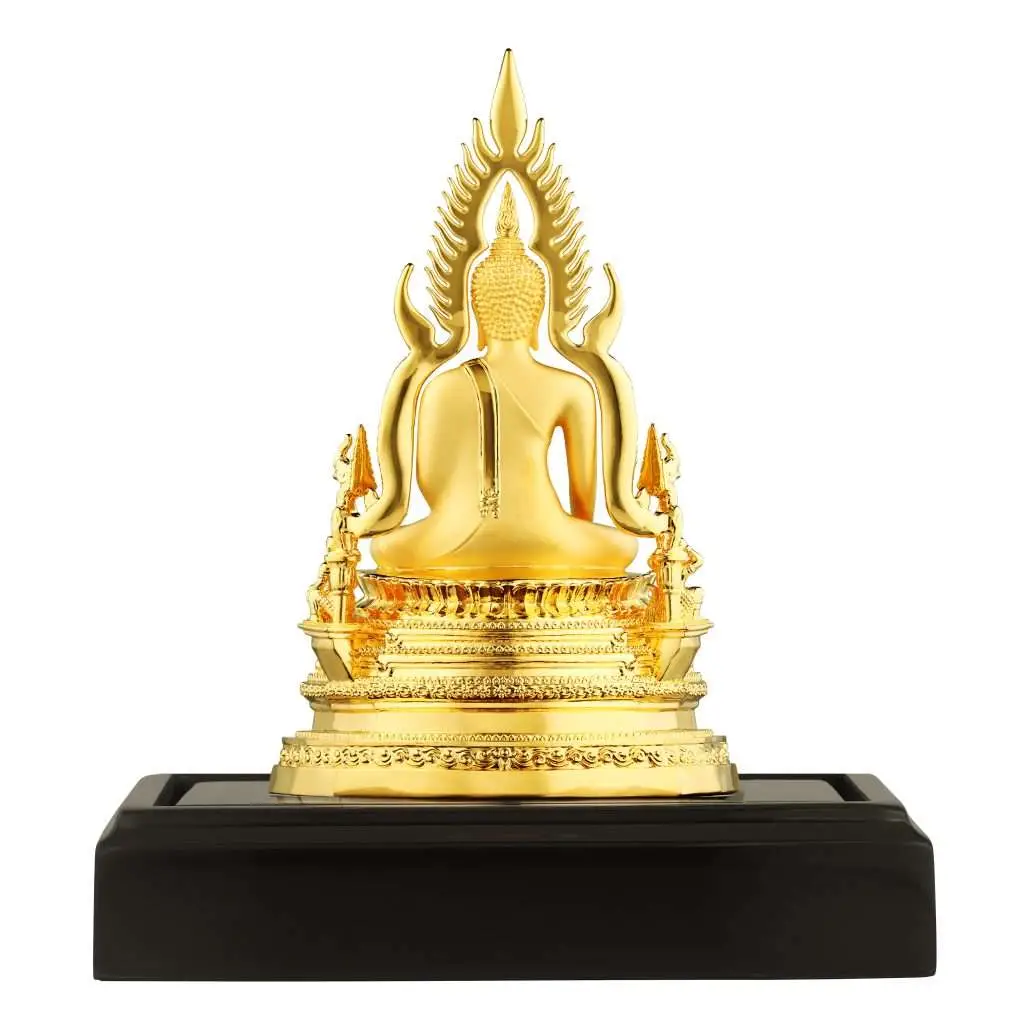 24K Gold Plated Statue Phoenix Metal Phra Budda Chinnarath (3 INCH Lap)