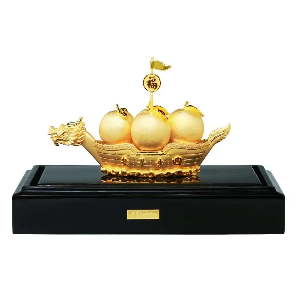 24K Gold Plated Statue Phoenix Metal Gold - Wealthy Sampan