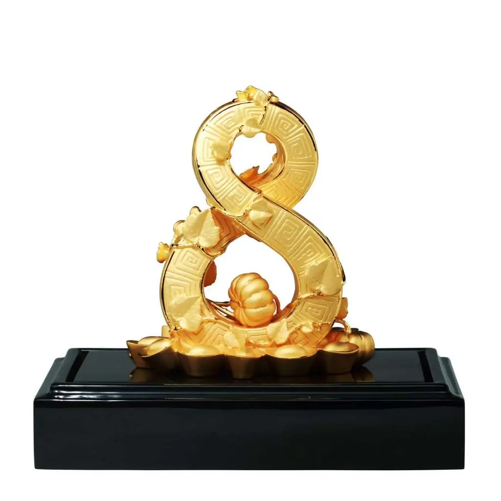 24K Gold Plated Statue Phoenix Metal Gold - Infinite Wealth