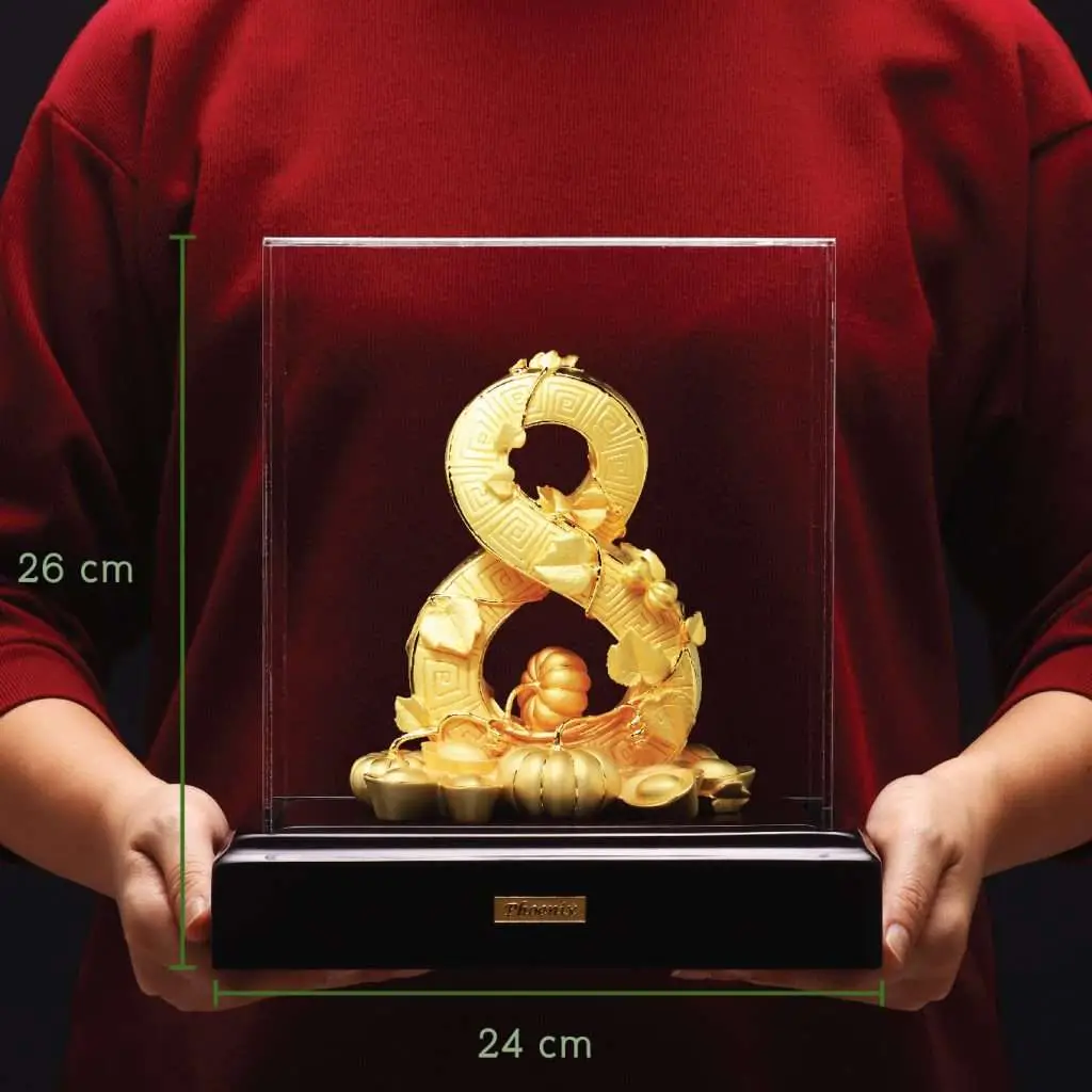 24K Gold Plated Statue Phoenix Metal Gold - Infinite Wealth