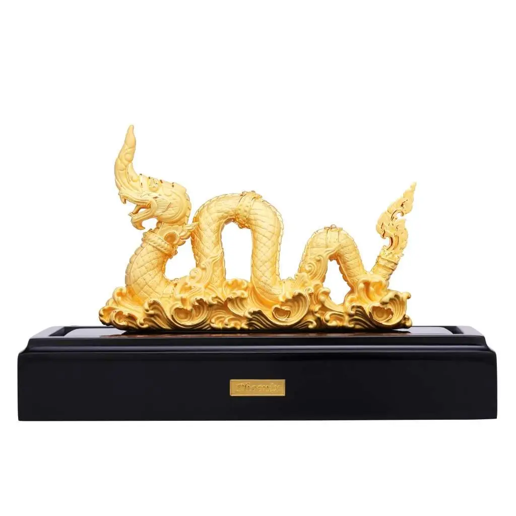 24K Gold Plated Statue Phoenix Metal Naga (12.5 CM Height)