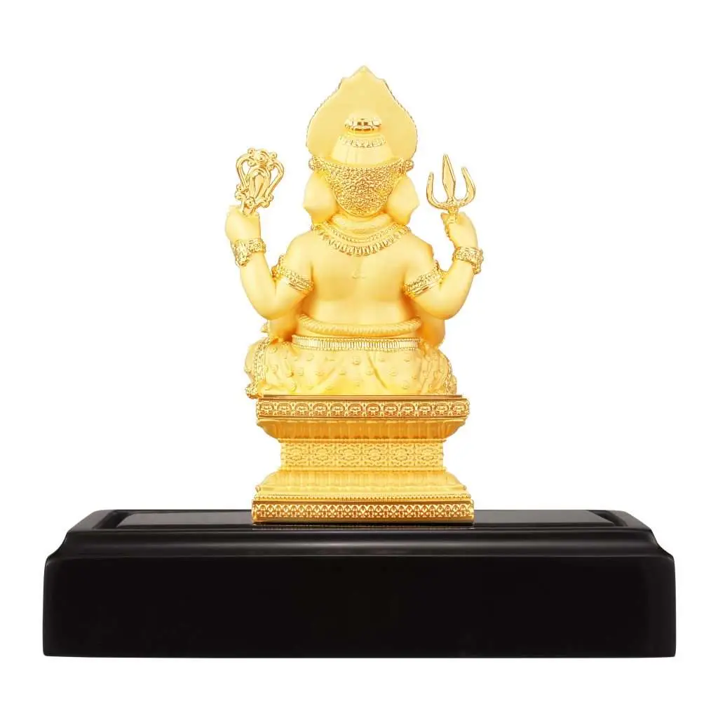 24K Gold Plated Statue Phoenix Metal Ganesha (17 CM Height)