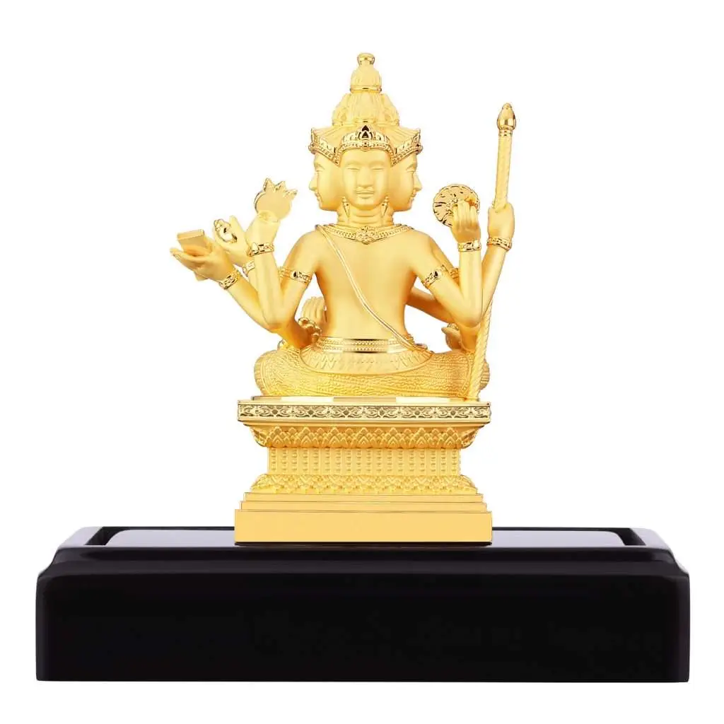24K Gold Plated Statue Phoenix Metal Bhrama (18 CM Height)
