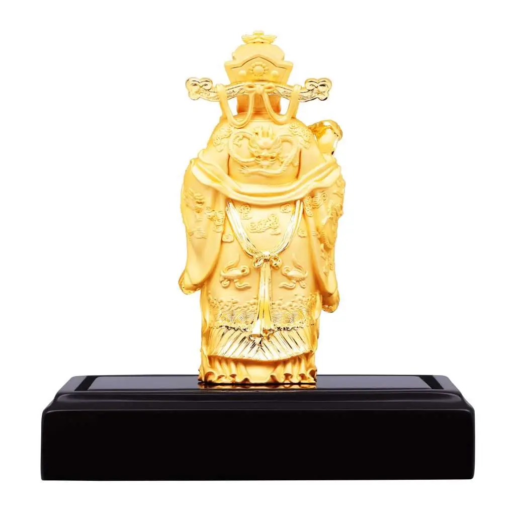 24K Gold Plated Statue Phoenix Metal Caishen God of Wealth (20 CM Height)