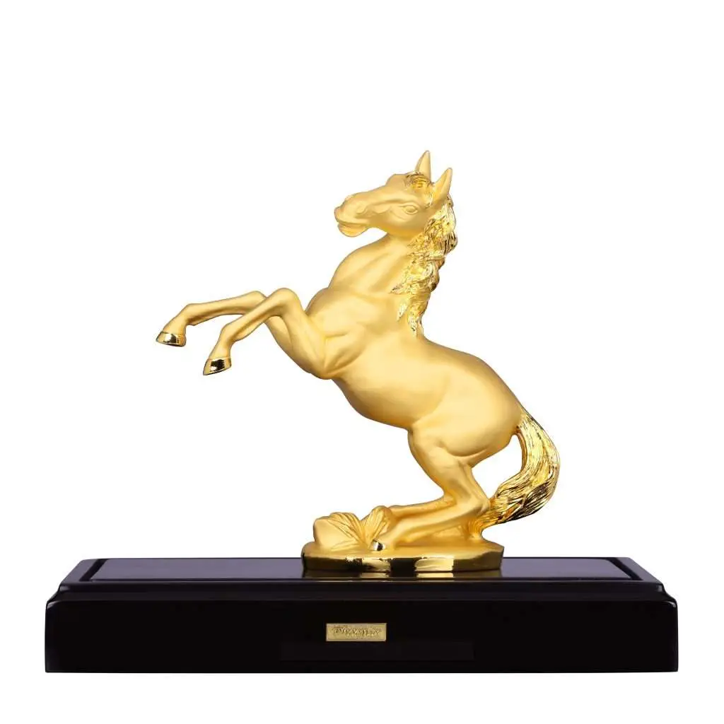 24K Gold Plated Statue Phoenix Metal Heavenly Horse