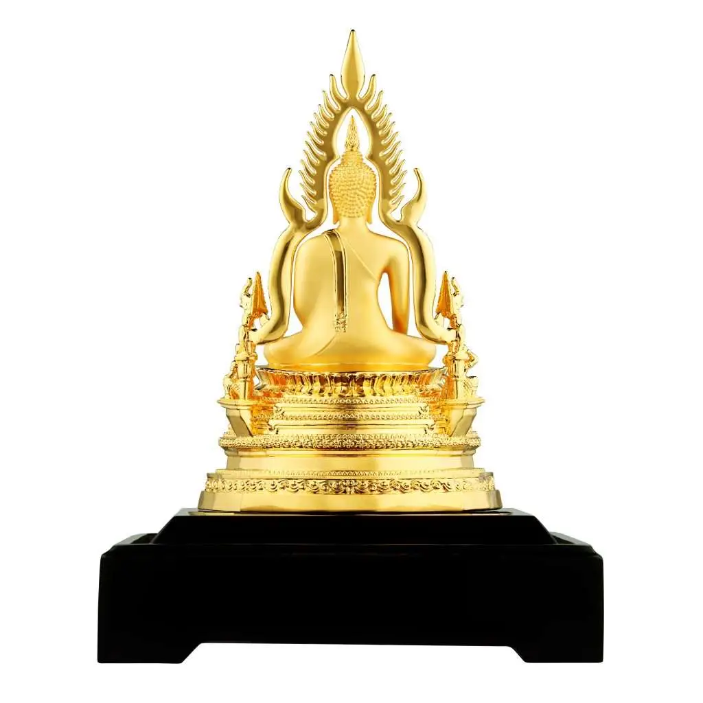 24K Gold Plated Statue Phoenix Metal Phra Budda Chinnarath (5 INCH Lap)