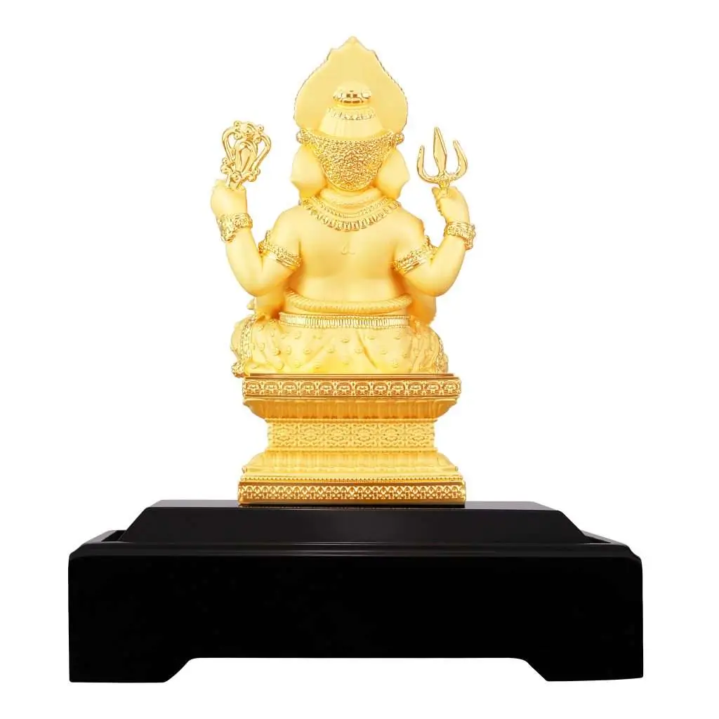 24K Gold Plated Statue Phoenix Metal Ganesha (28 CM Height)