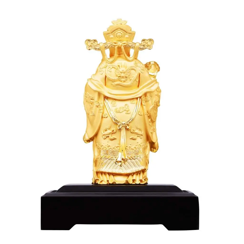 24K Gold Plated Statue Phoenix Metal Caishen God of Wealth (36 CM Height)
