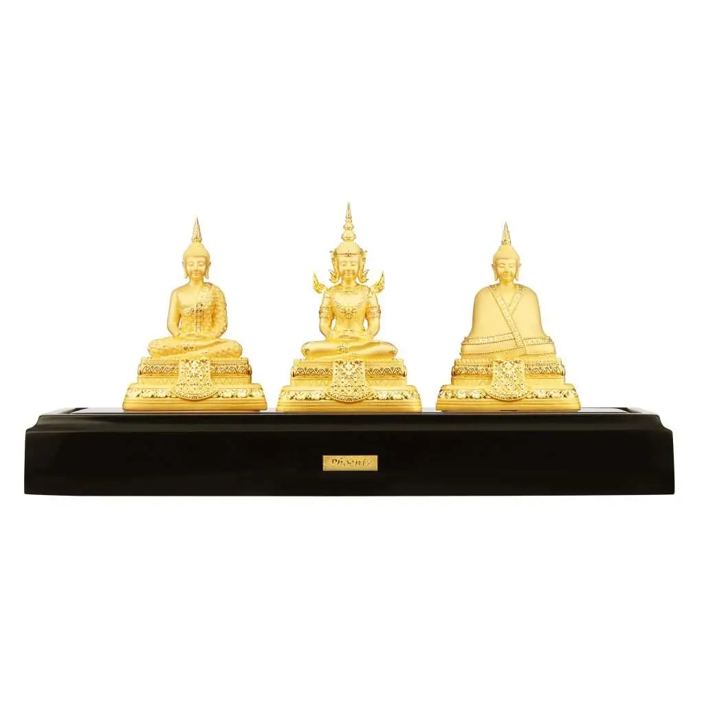 24K Gold Plated Statue Phoenix Metal Jade Buddha (2 INCH Lap)