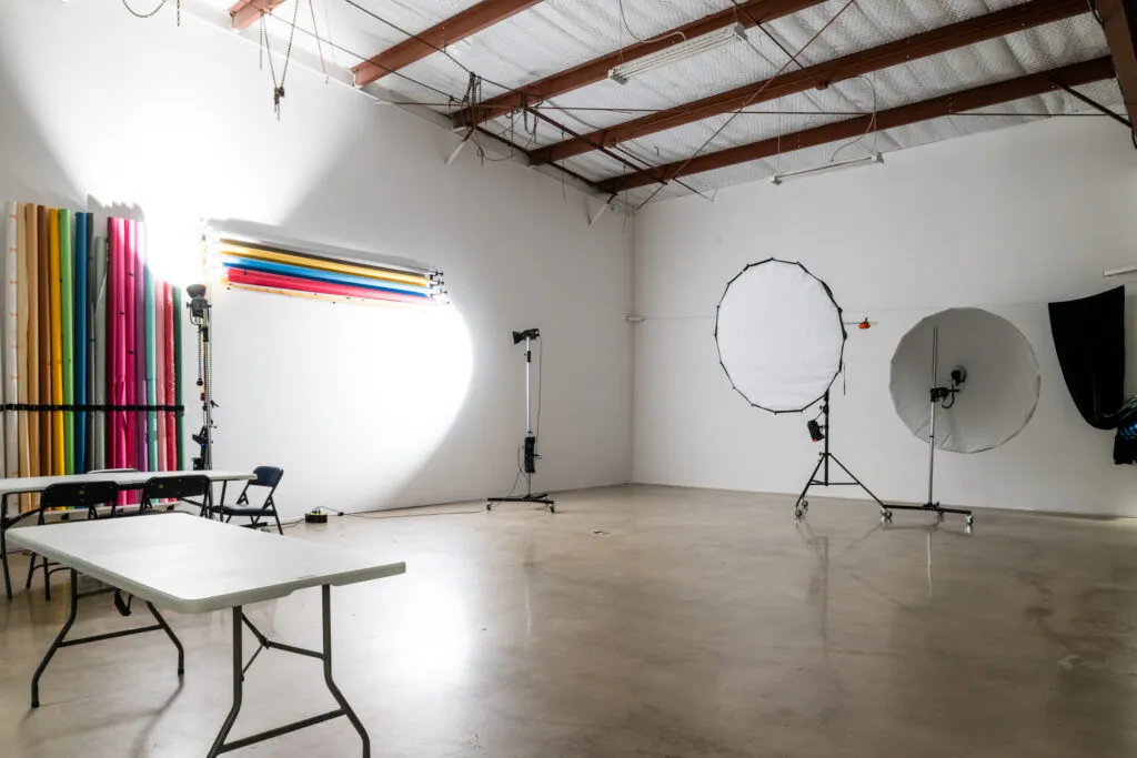 Clean professional studio rental space for video and photography
