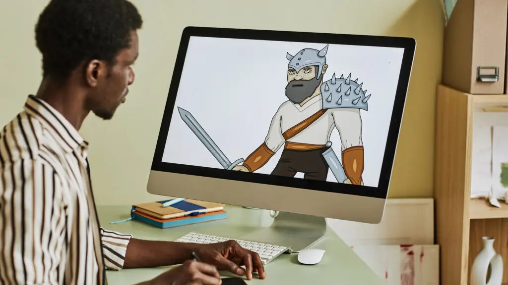 people draw characters on computer
